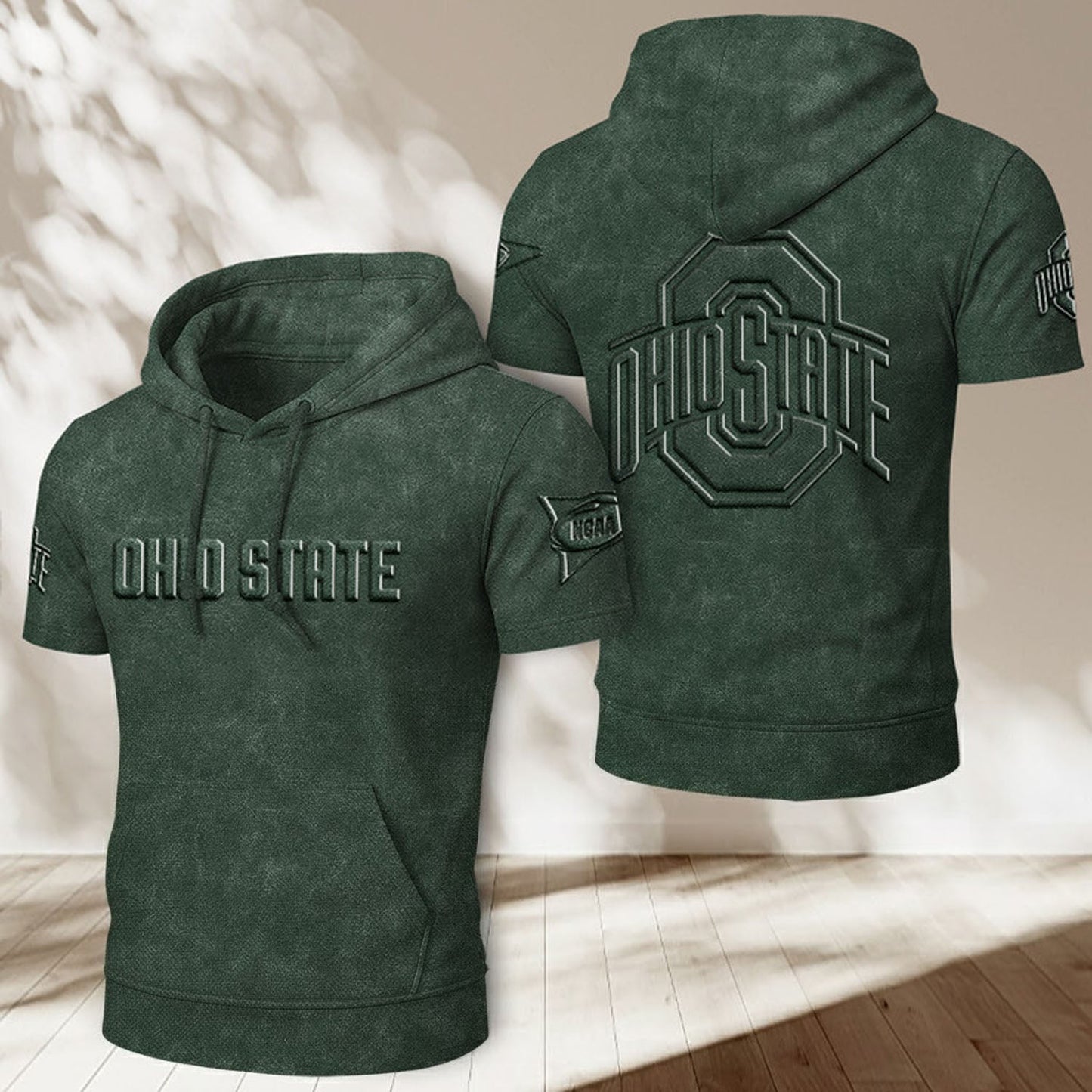 OSU x NCAA Half Sleeve Hoodie T-Shirt DatND ThuongNH