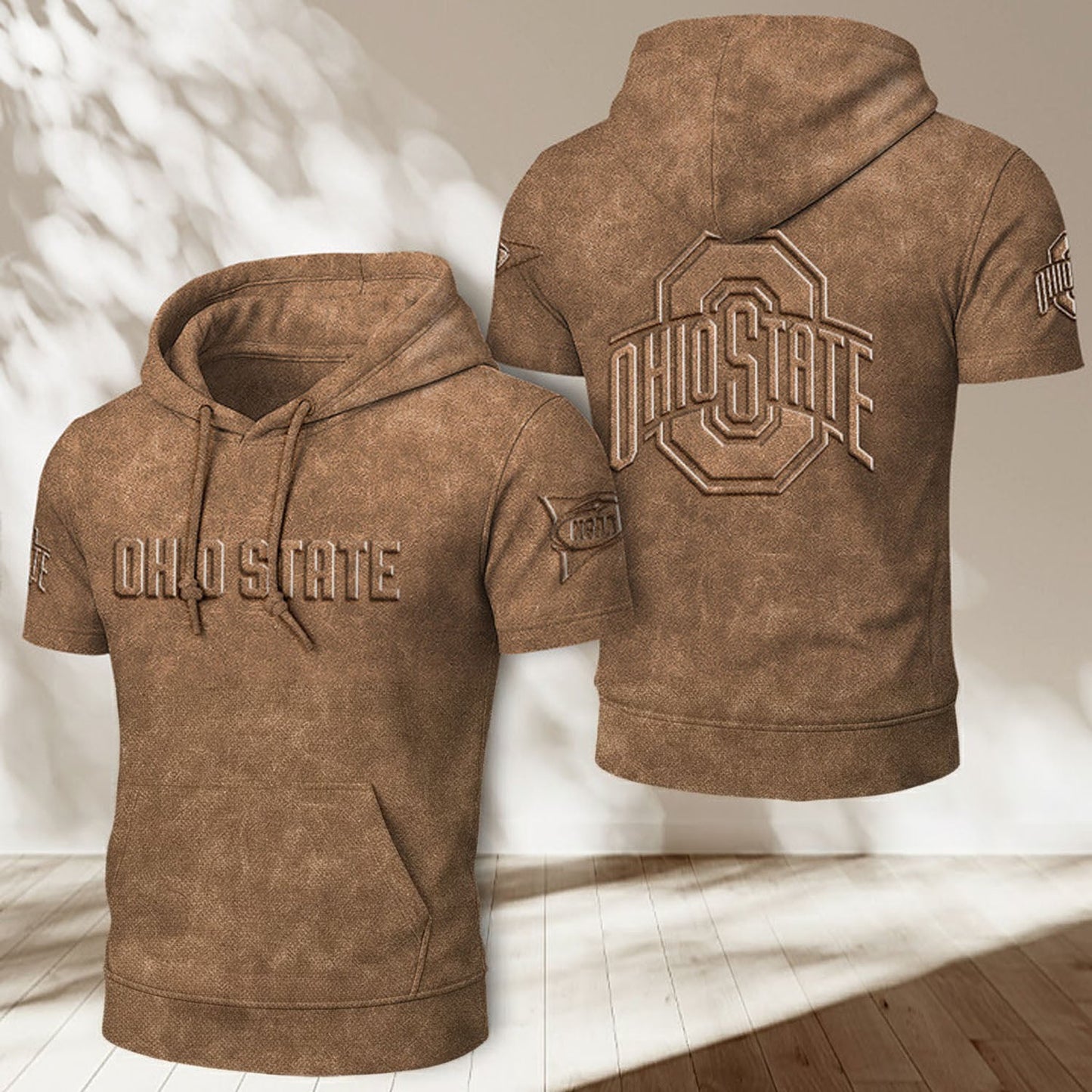 OSU x NCAA Half Sleeve Hoodie T-Shirt DatND ThuongNH