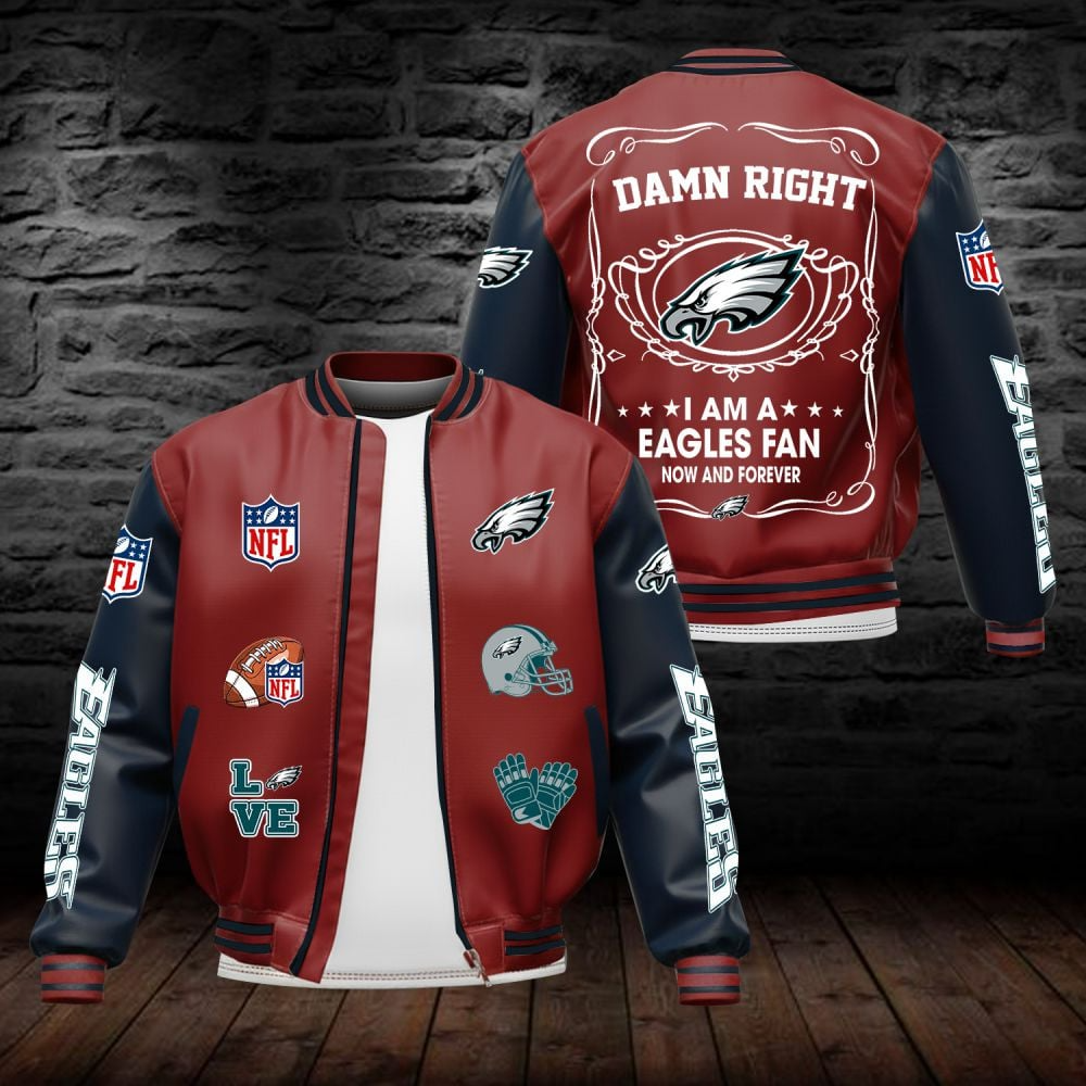 PE NFL Premium Leather Bomber Jacket DDT HLPHUONG