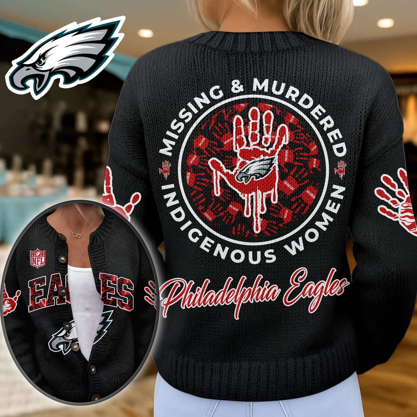 PE Premium NFL Cozy Knit Cardigan DDT NTL