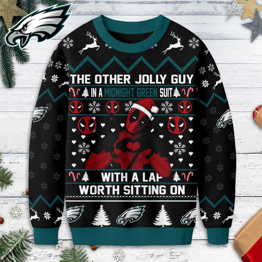 PE Premium NFL Deadpool Christmas Ugly Sweater DDT NTL