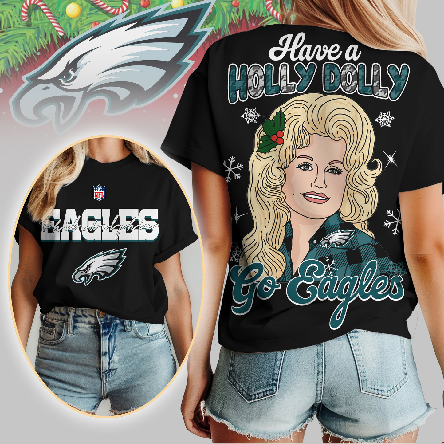 PE Premium NFL Have A Holly Dolly Women Shirt DDT CTND