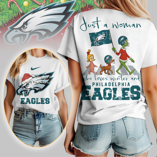 PE Premium NFL Just A Woman Who Loves Winter 3D Shirt DDT CTND