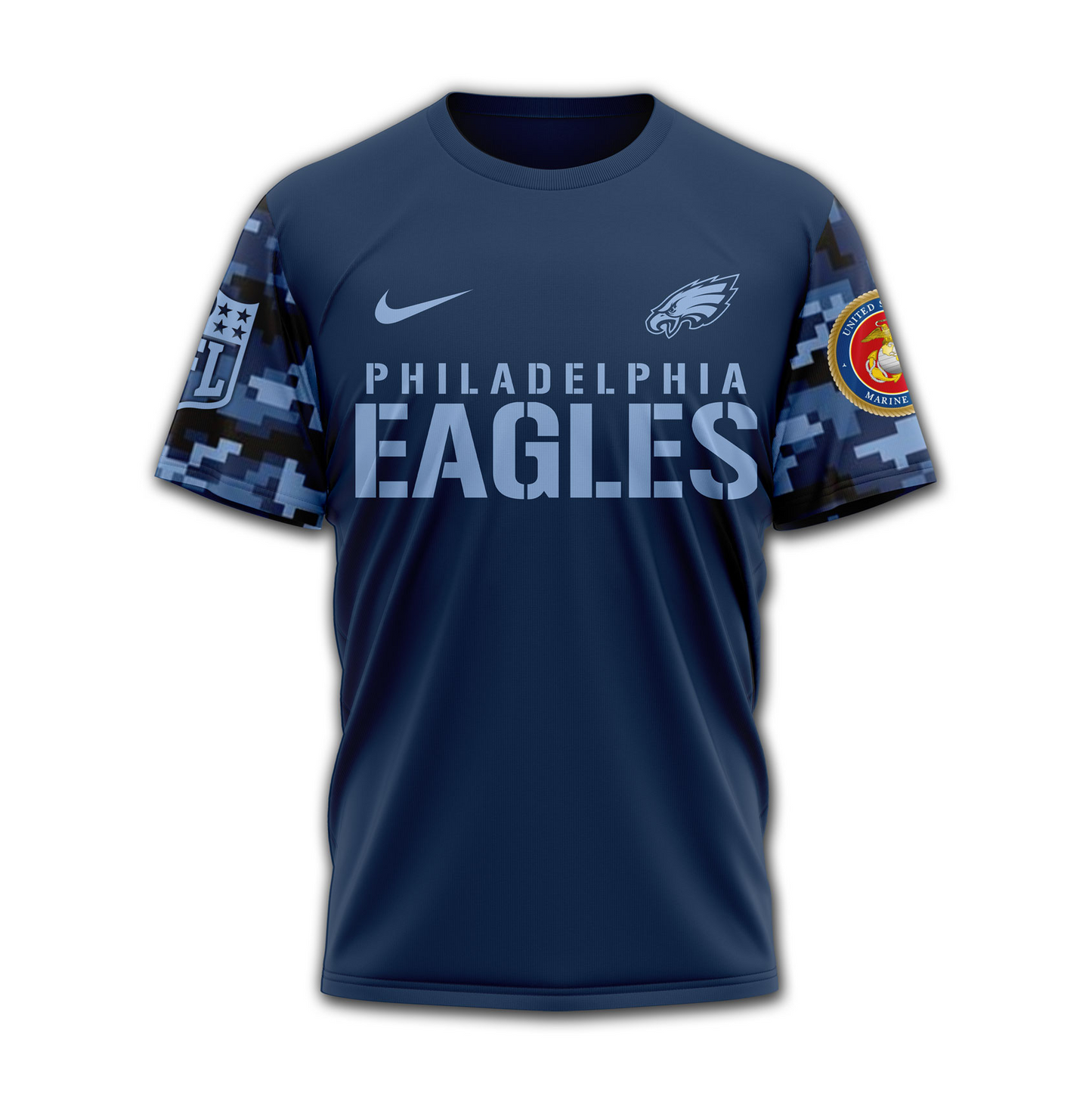 PE Premium NFL Navy Veteran Popeye 3D Shirt DDT CTND