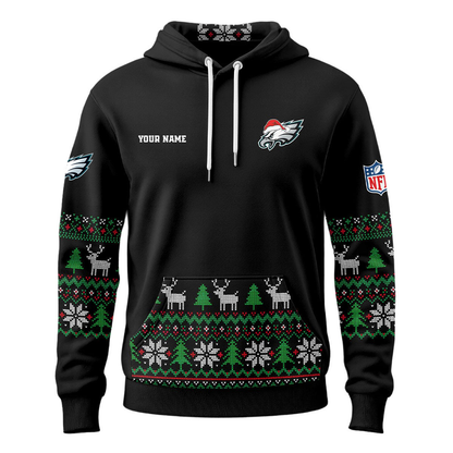 PE Premium NFL Personalized Papa Claus Hoodie DDT CTND