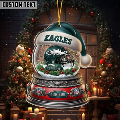 NFL Glass Snow Ball Helmet Football Ornament DDT CTND