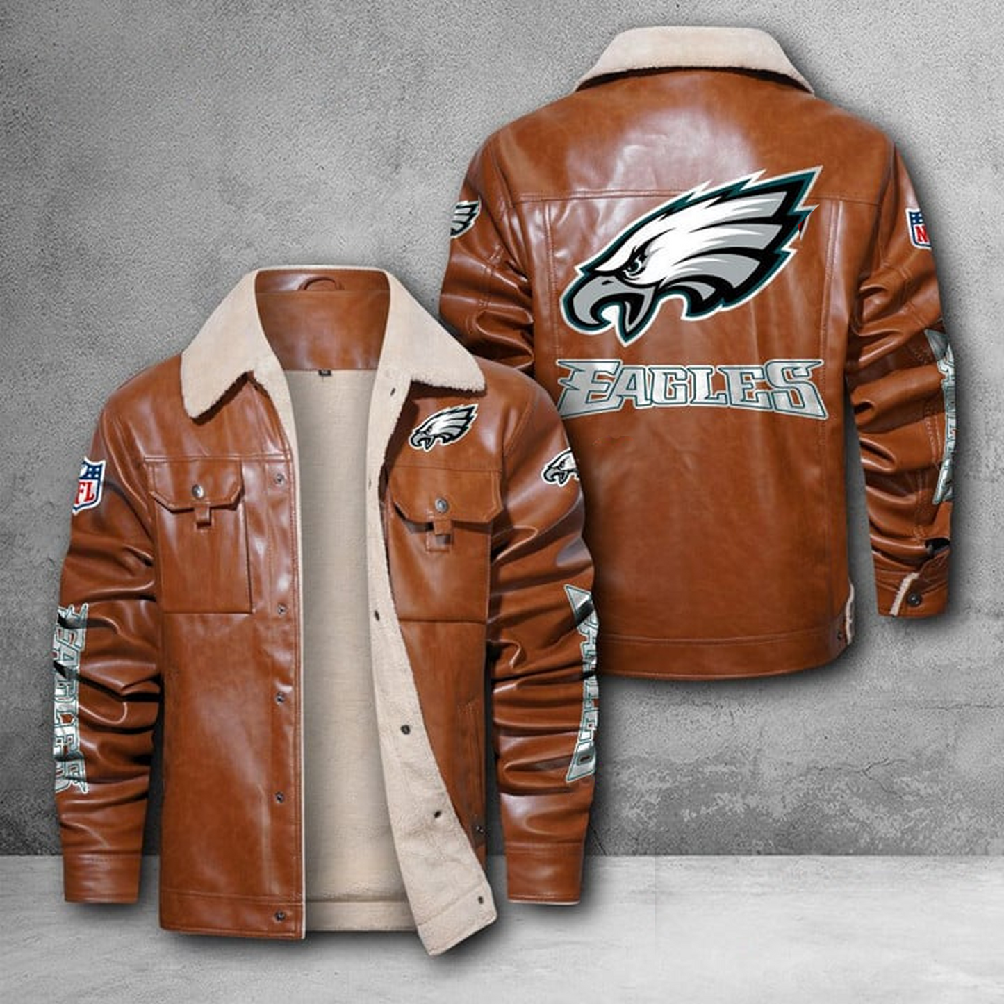 PHI X NFL LEATHER JACKET DATND THUONGNH