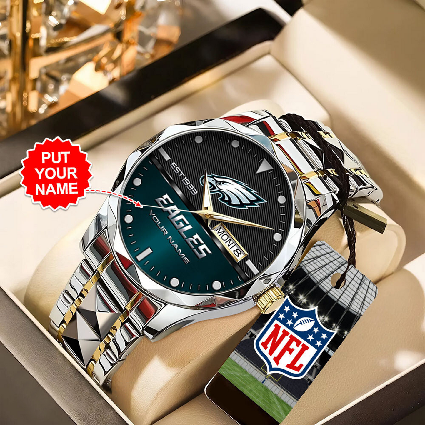PHI x NFL Alloy Luxury Quartz Watch DATND TANTD