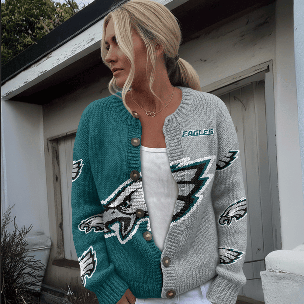 PHI x NFL Cardigan Sweatshirt With Button v1  DatND DVT