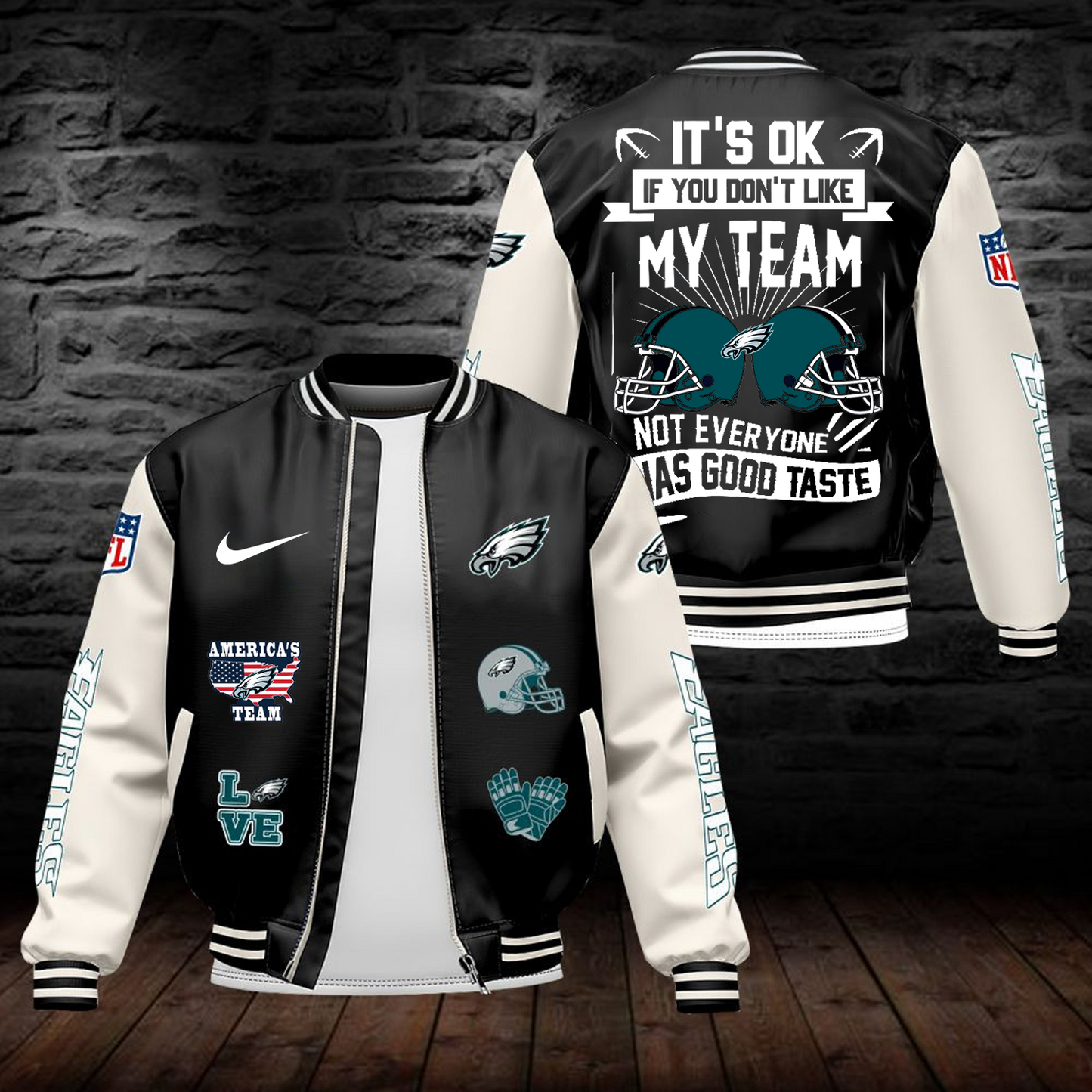 PHI x NFL - Leather Bomber Jacket NDT TDT