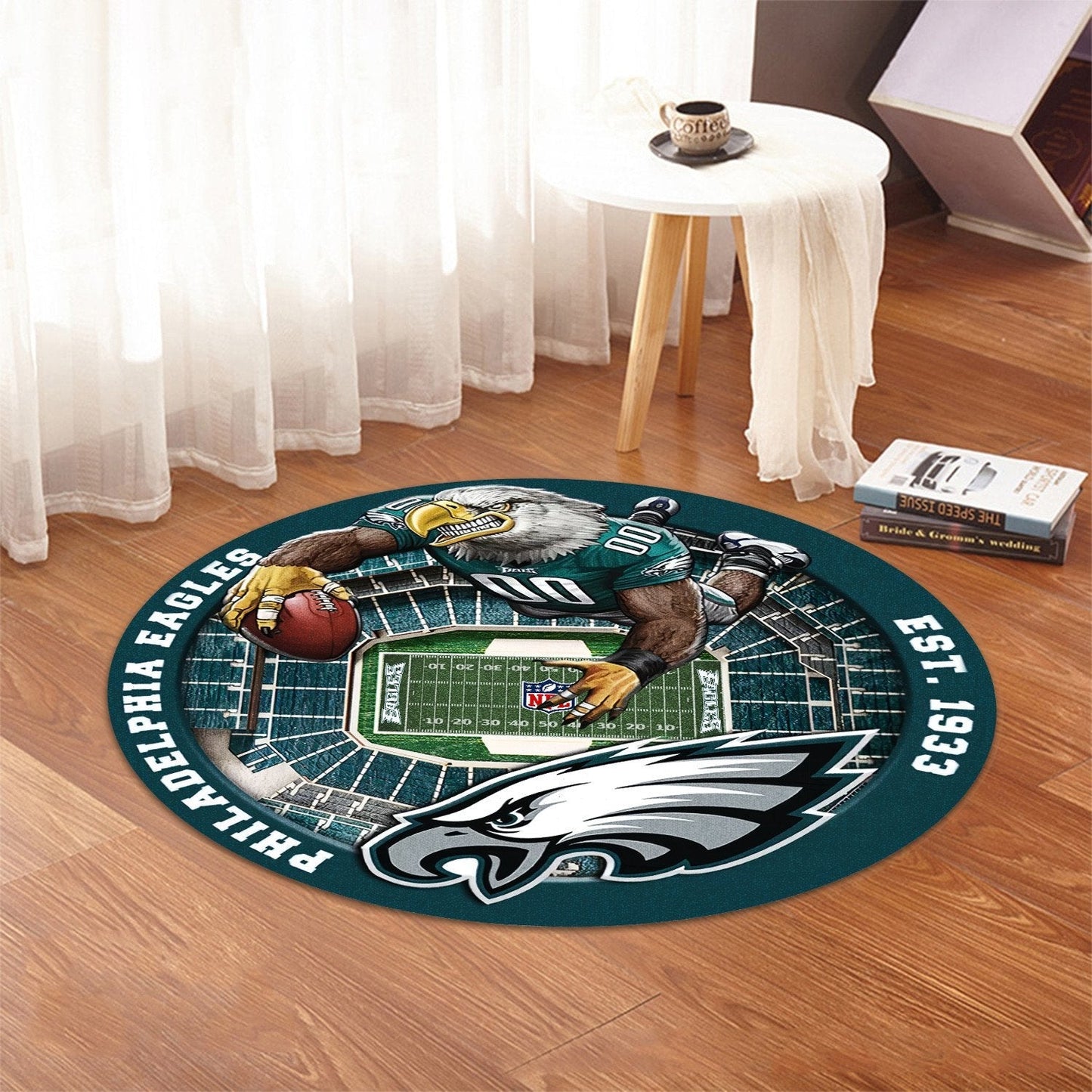 PHI x NFL Luxury 3D Round Rug DatND DVT