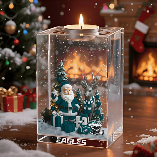 PHI x NFL Personalized Christmas Crystal Candle Holder 2211 DatND DVT