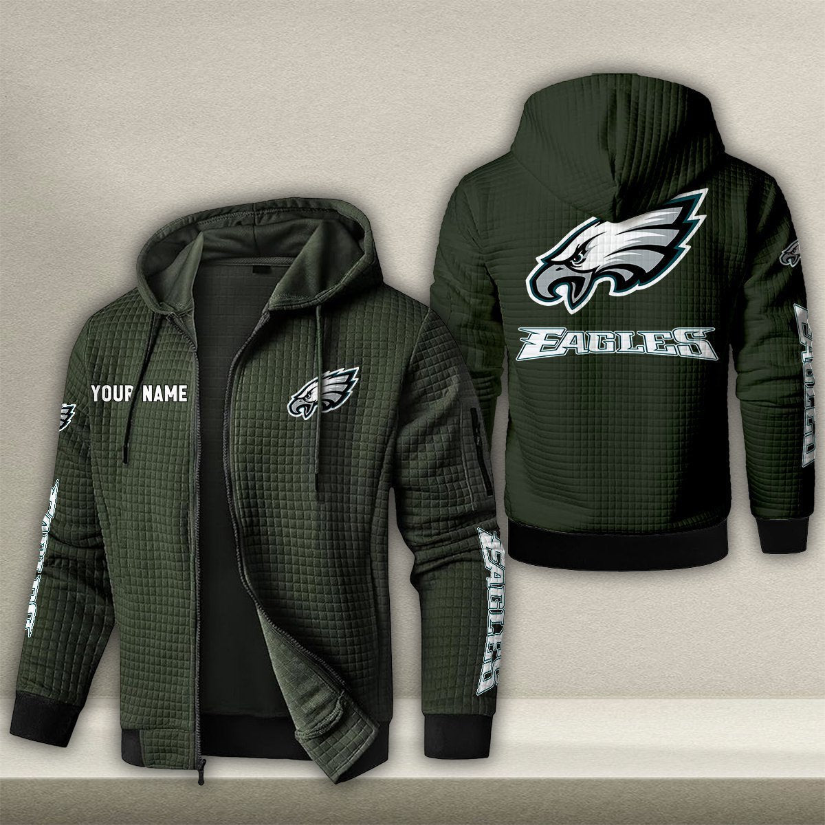 PHI x NFL Quilted Zip Hoodie DatND DVT