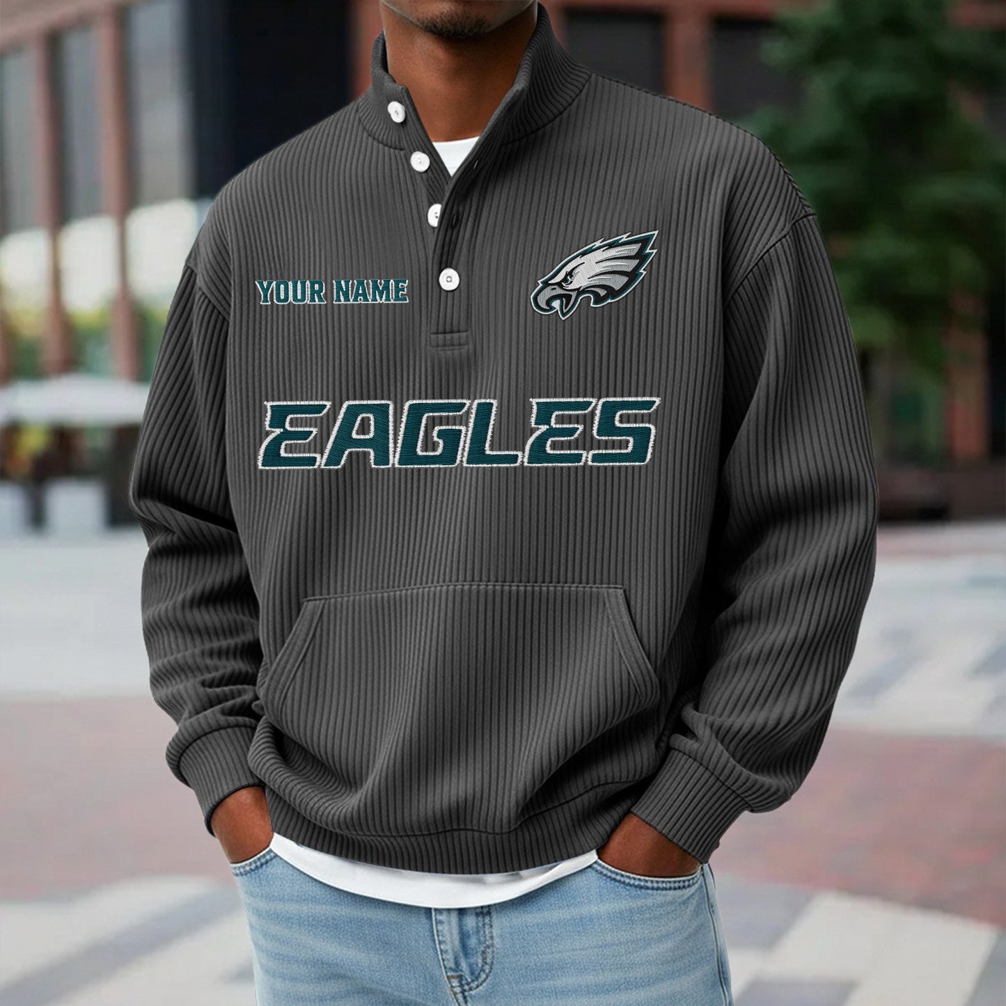 PHI x NFL Waffle High Neck Long Sleeved Sweatshirt DATND TANTD 221125