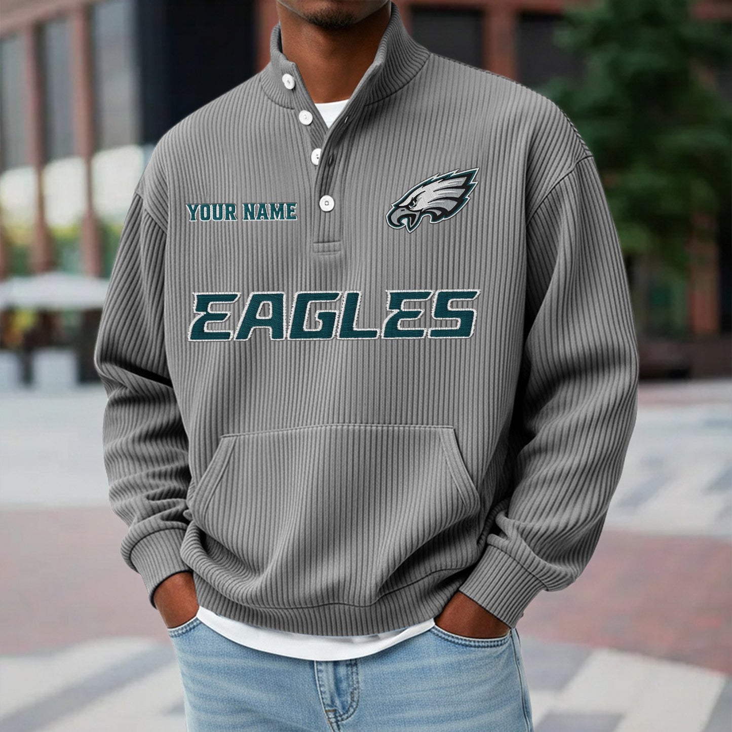 PHI x NFL Waffle High Neck Long Sleeved Sweatshirt DATND TANTD 221125