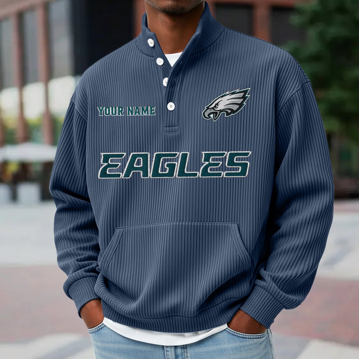 PHI x NFL Waffle High Neck Long Sleeved Sweatshirt DATND TANTD 221125