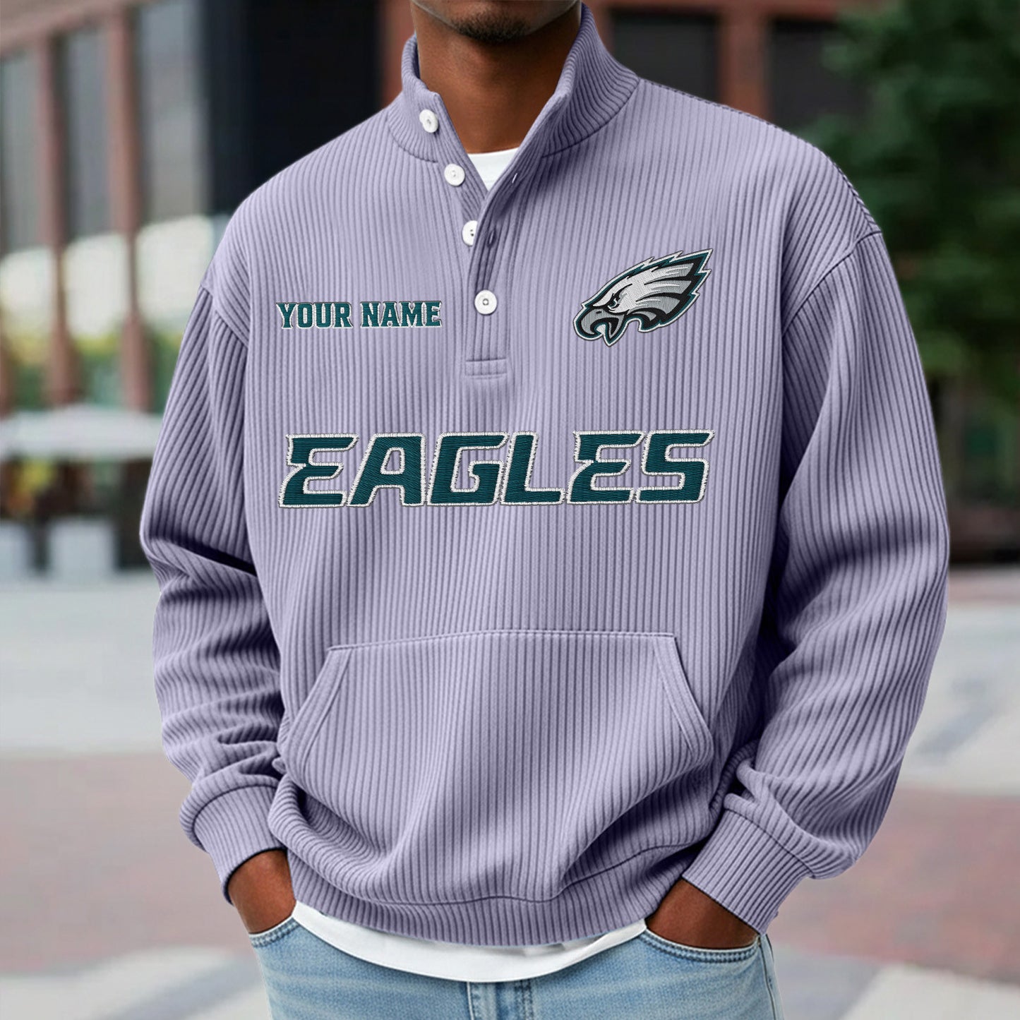 PHI x NFL Waffle High Neck Long Sleeved Sweatshirt DATND TANTD 221125