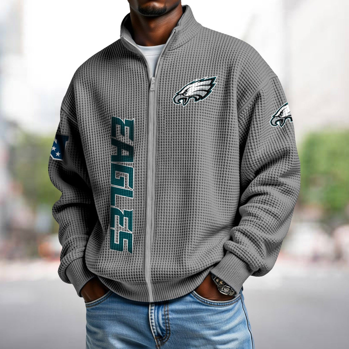 PHI x NFL Waffle Zip-Up Sweatshirt DATND TANTD