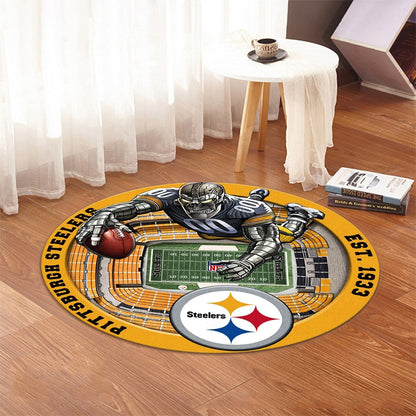 PIT x NFL Luxury 3D Round Rug DatND DVT