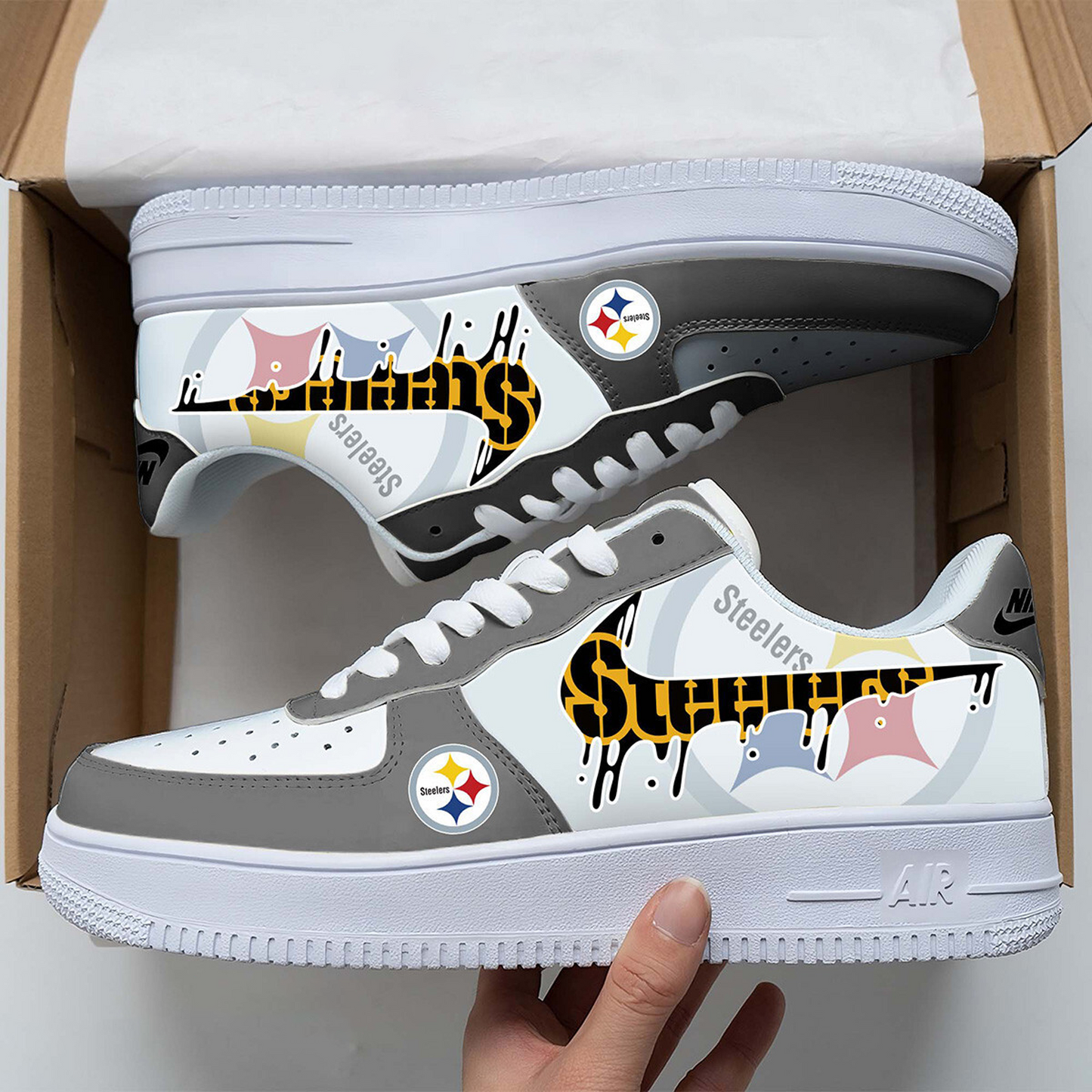 PIT x NFL Team Logo Fan Air Force 1 Shoes DATND TANTD