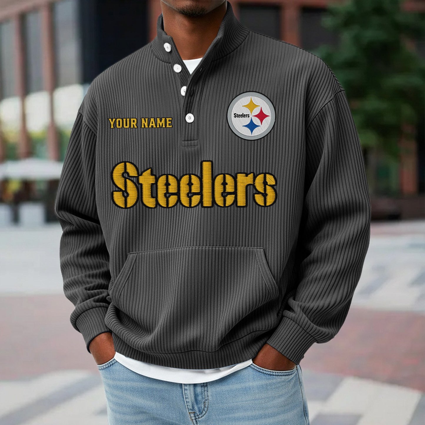 PIT x NFL Waffle High Neck Long Sleeved Sweatshirt DATND TANTD 221125