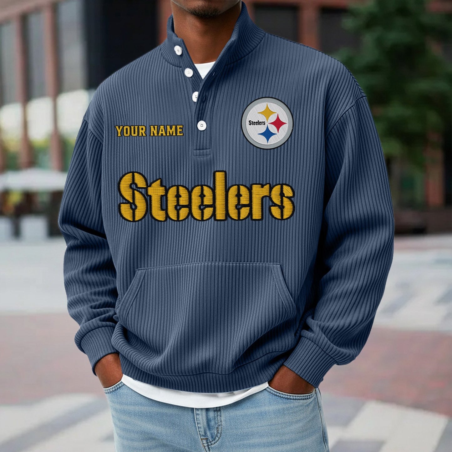 PIT x NFL Waffle High Neck Long Sleeved Sweatshirt DATND TANTD 221125