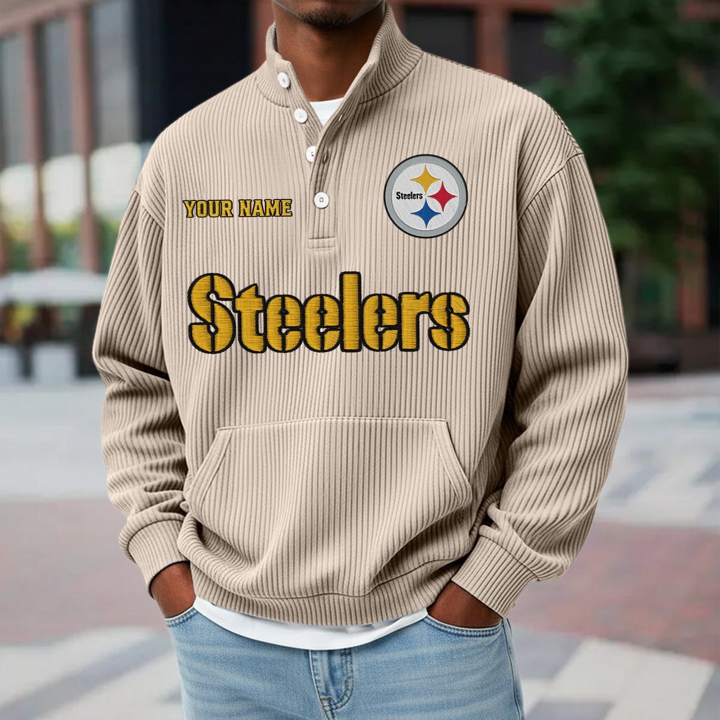 PIT x NFL Waffle High Neck Long Sleeved Sweatshirt DATND TANTD 221125