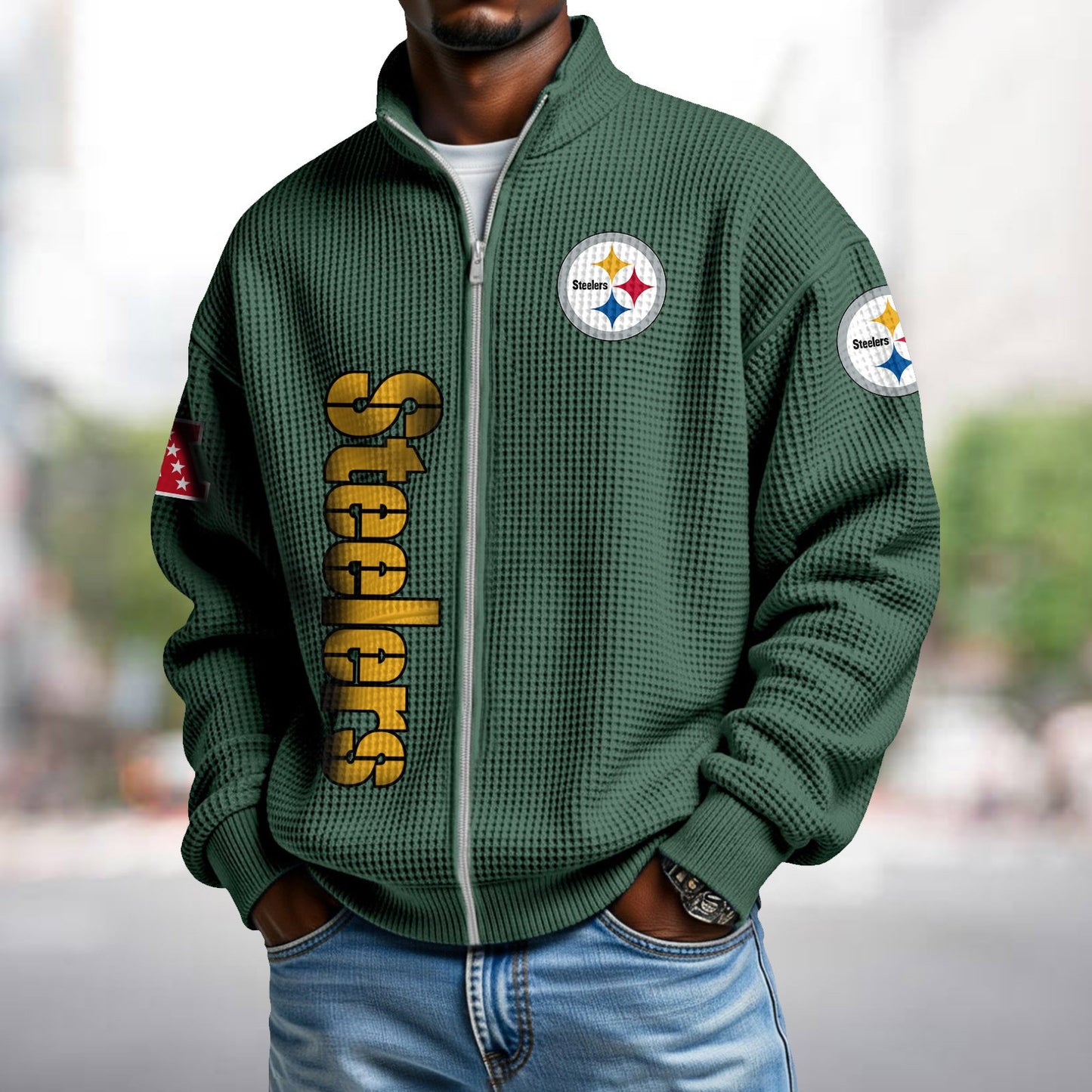 PIT x NFL Waffle Zip-Up Sweatshirt DATND TANTD