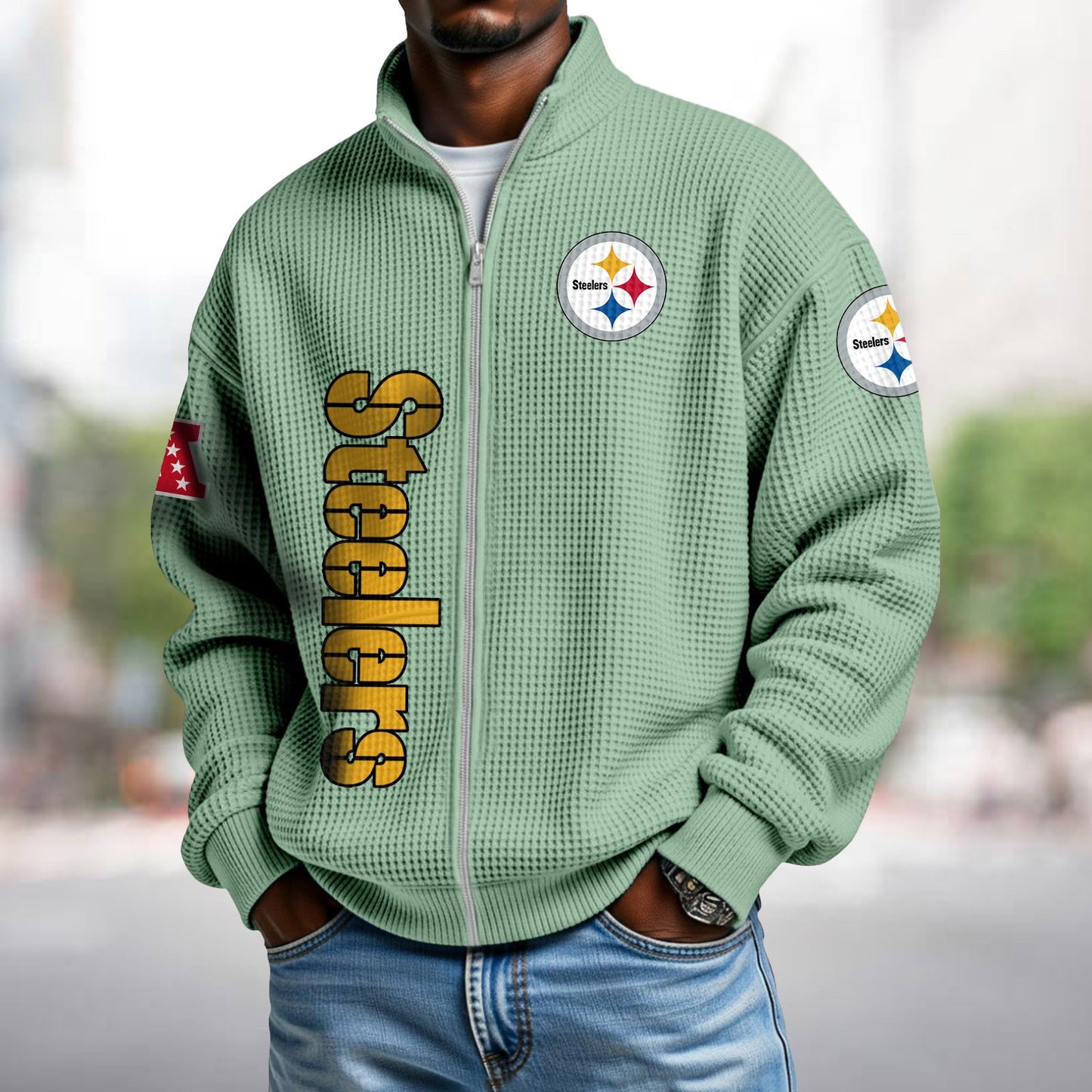 PIT x NFL Waffle Zip-Up Sweatshirt DATND TANTD