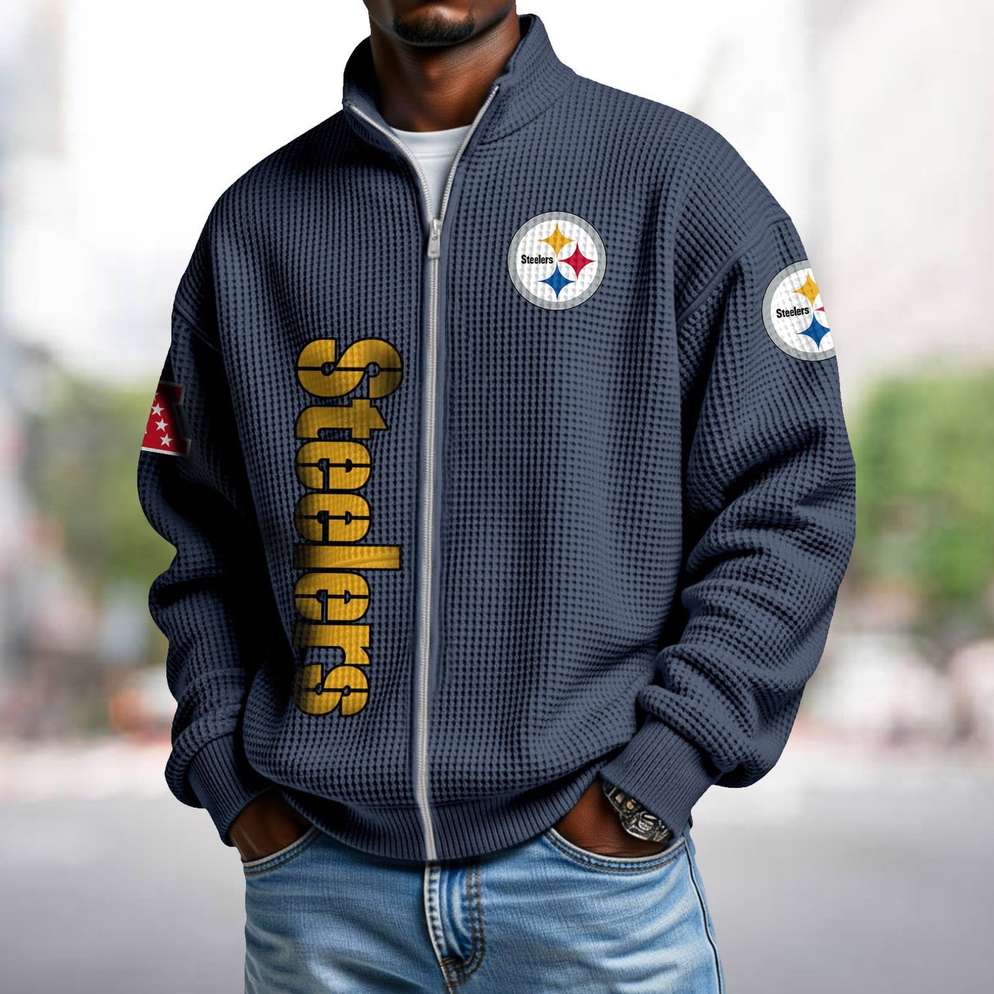 PIT x NFL Waffle Zip-Up Sweatshirt DATND TANTD