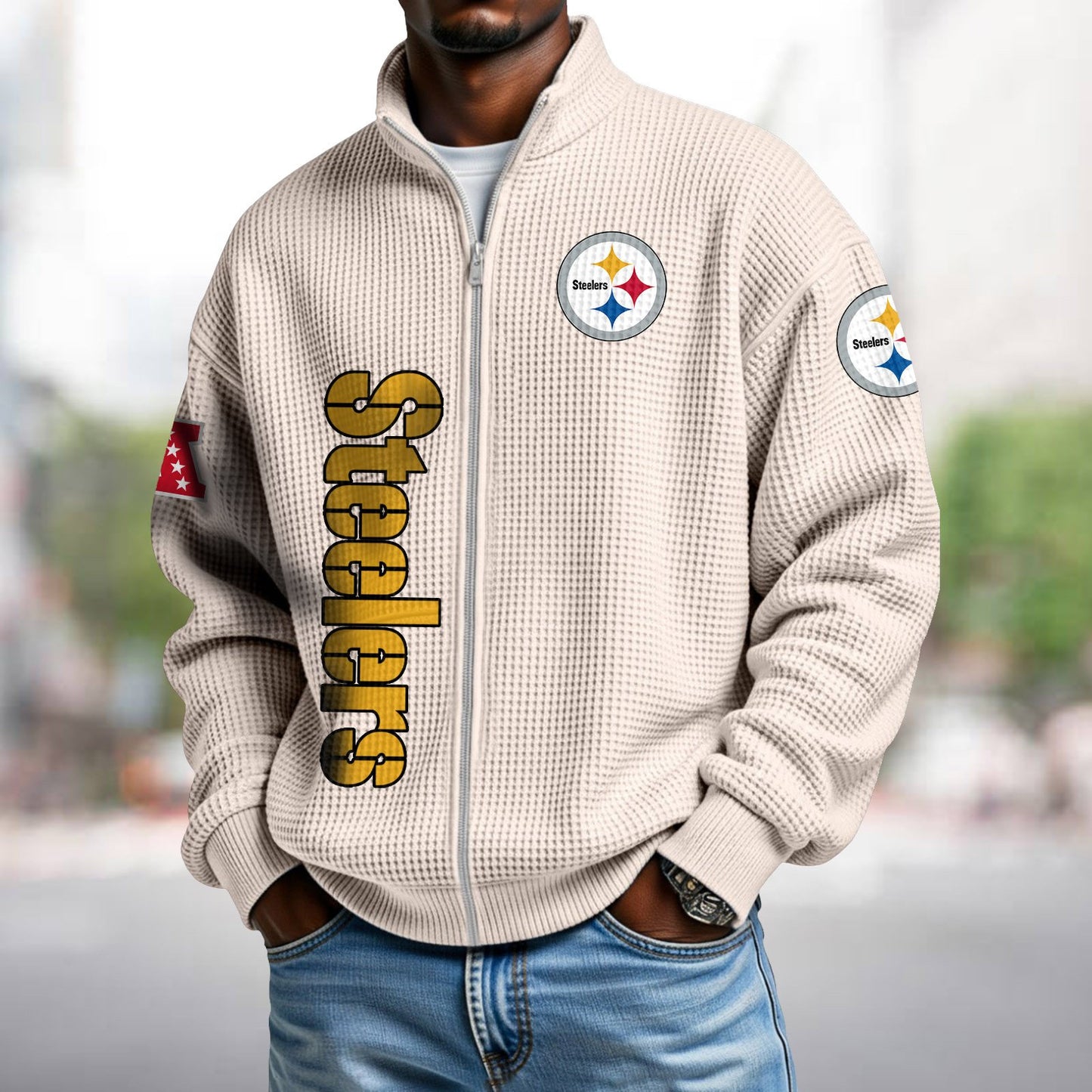PIT x NFL Waffle Zip-Up Sweatshirt DATND TANTD