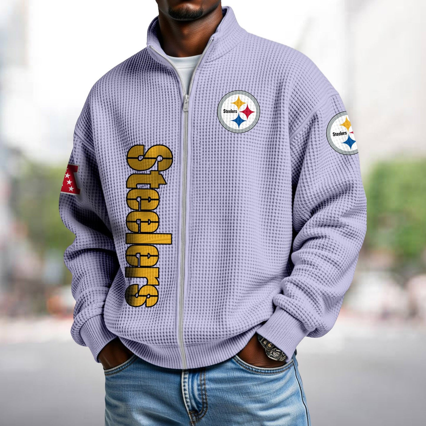 PIT x NFL Waffle Zip-Up Sweatshirt DATND TANTD