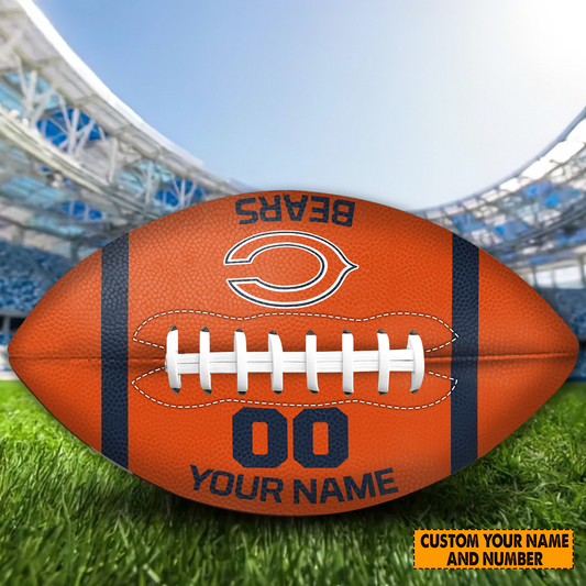 PREMIUM NFL X CHI Personalized Rugby Ball For Fan - Limited Edition NDT TDT