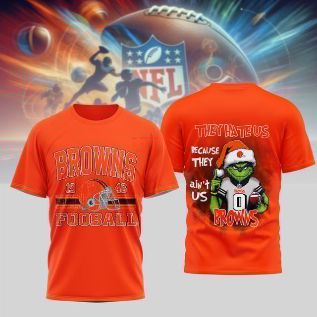 PREMIUM NFL X CLEVE GRINCH 3D SHIRT NDT NHM