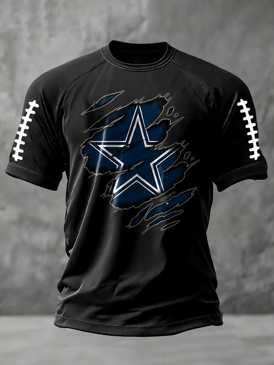 PREMIUM NFL X DAL  Freedom American Flag Print Casual T-Shirt NDT HLP