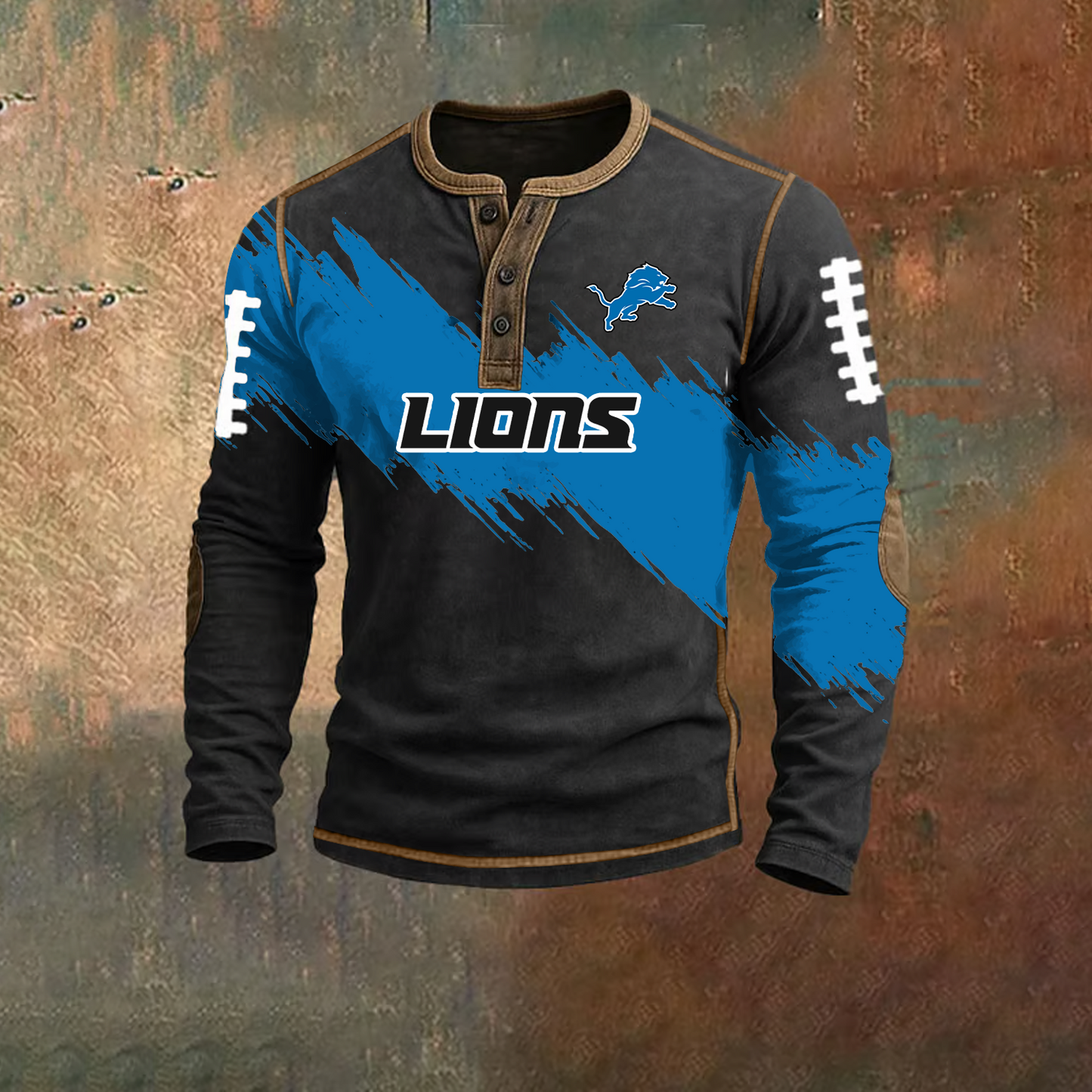 PREMIUM NFL X DET HENLEY LONG SLEEVE OUTFIT SHIRT NDT TDT