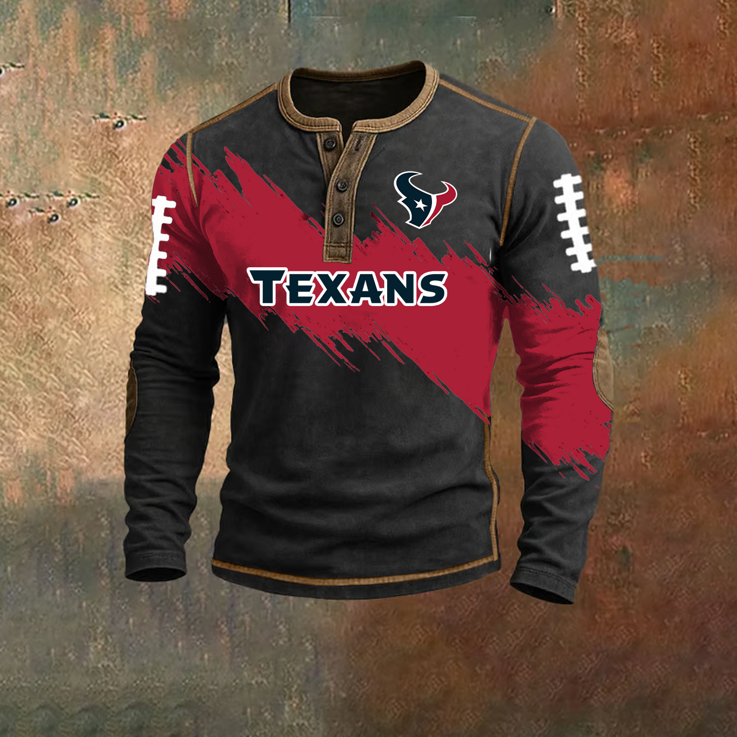 PREMIUM NFL X HOU HENLEY LONG SLEEVE OUTFIT SHIRT NDT TDT