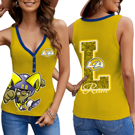 PREMIUM NFL X LAR Women V-Neck Ribbed Tank Top NDT NHM