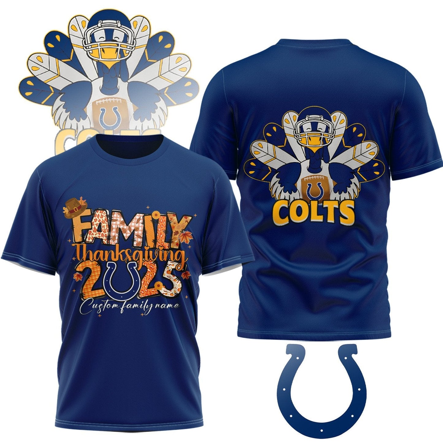 PREMIUM NFL x COLT Thanksgiving 3D Shirt NDT NHM
