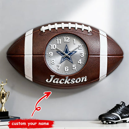 PREMIUM NFL X DC Personalized Retro Rugby Fan Clock 081125 NDT NHM