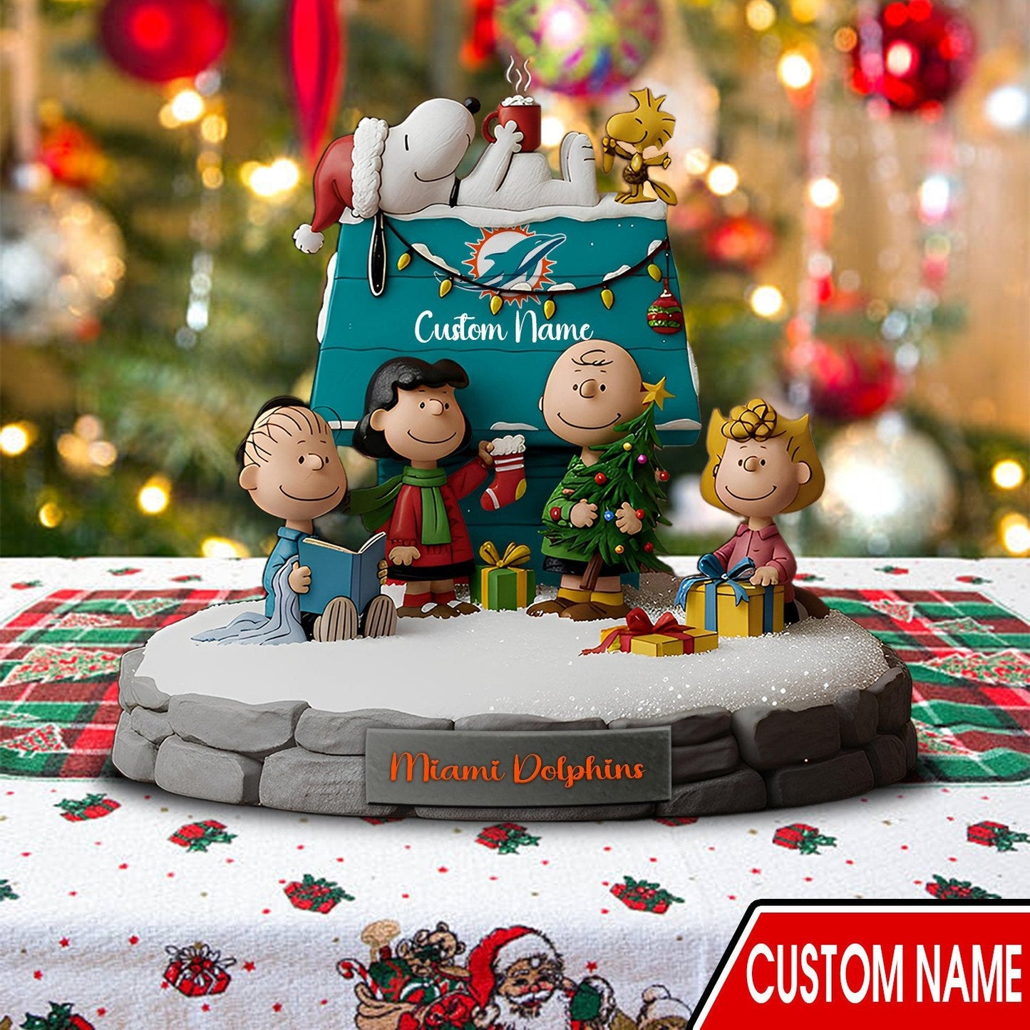 PREMIUM NFL X MIA  Snoopy Special Acrylic Block Gift NDT NHM 101125