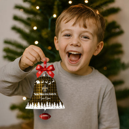PREMIUM NFL X NO  Christmas Bell Ornament Custom Name NDT NHM 131125