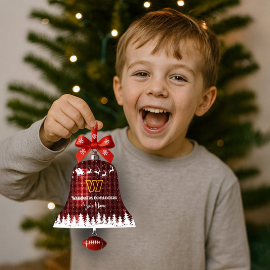 PREMIUM NFL X WAS Christmas Bell Ornament Custom Name NDT NHM 131125