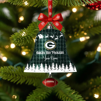 PREMIUM NFL X GB  Christmas Bell Ornament Custom Name NDT NHM 131125