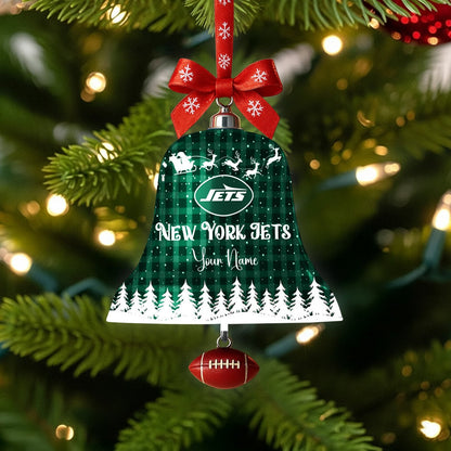 PREMIUM NFL X JETS  Christmas Bell Ornament Custom Name NDT NHM 131125