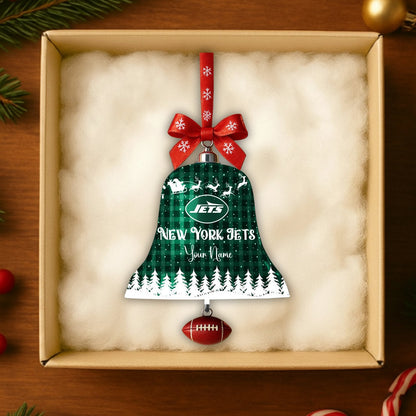 PREMIUM NFL X JETS  Christmas Bell Ornament Custom Name NDT NHM 131125
