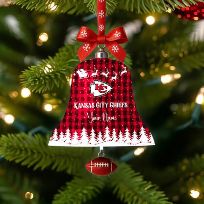 PREMIUM NFL X KCC  Christmas Bell Ornament Custom Name NDT NHM 131125
