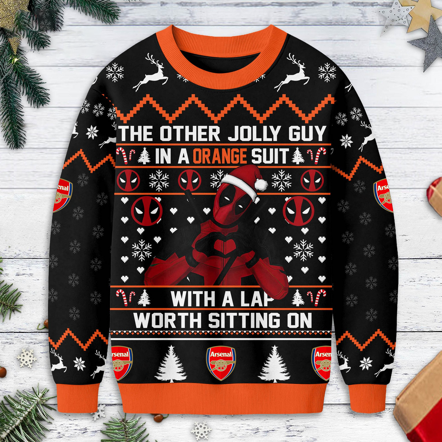 Premium EPL X ARS Deadpool Christmas Ugly Sweater NDT TDT125