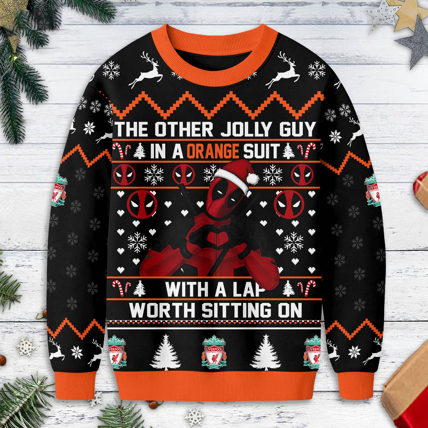 Premium EPL X LIV Deadpool Christmas Ugly Sweater NDT TDT125