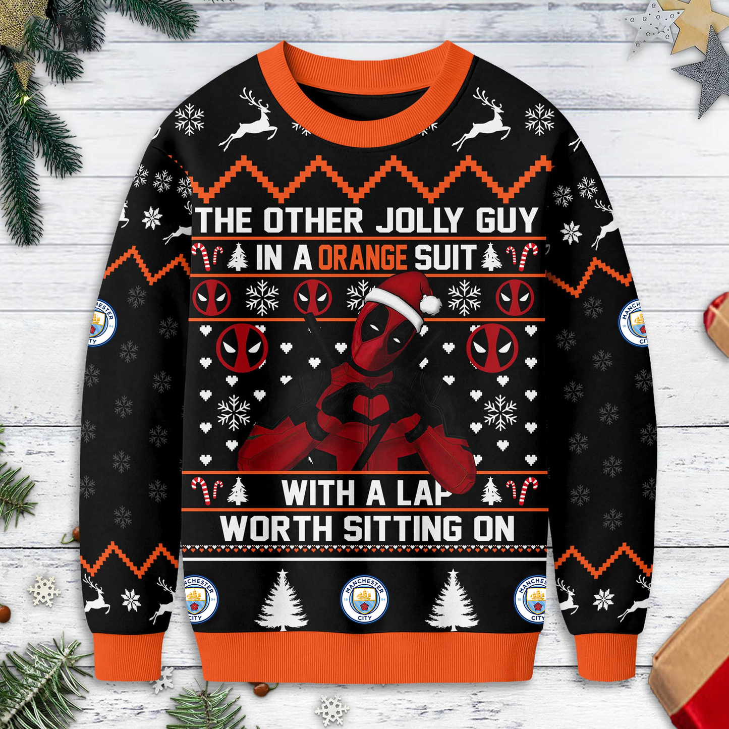 Premium EPL X MC Deadpool Christmas Ugly Sweater NDT TDT125